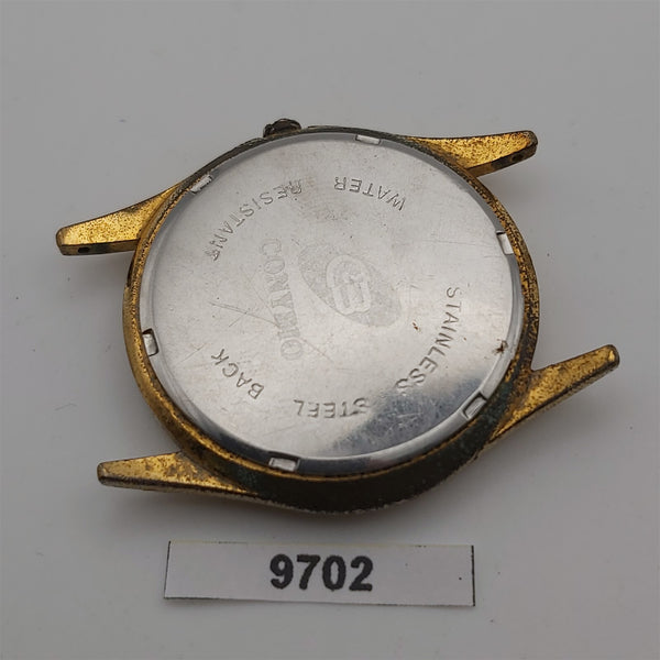 PROJECT TO FIX CONYBIO MIDSIZE GOLD PLATE ROMAN DIAL QUARTZ EU SHIP WATCH 9702