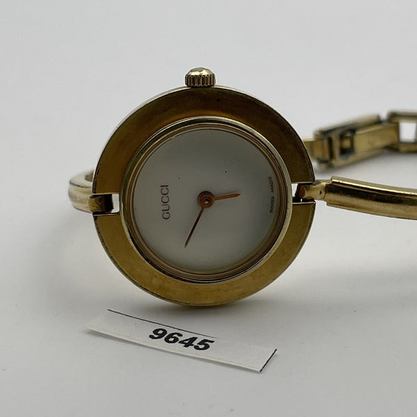 PROJECT TO FIX GUCCI LADIES GOLD DIAL BANGLE GOLD PLATE WATCH EU SHIP WATCH 9645