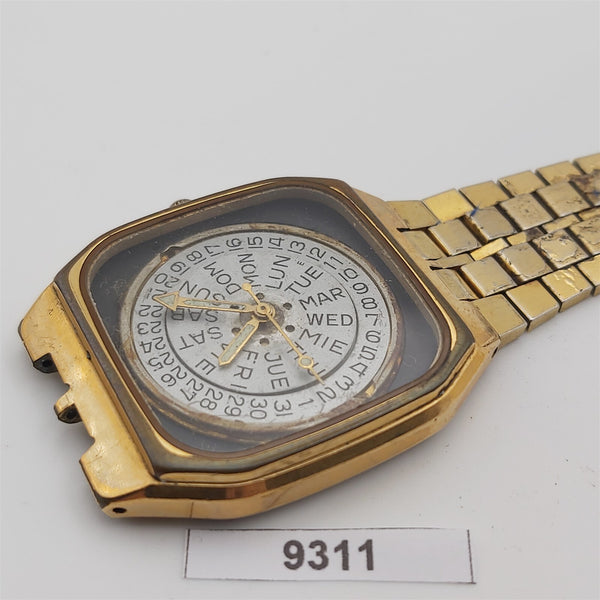PROJECT TO FIX OMEGA SEAMASTER DATE GOLD PLATE DAY DATE MENS QUARTZ WATCH BV9311