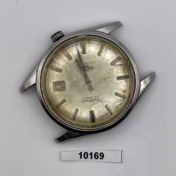 PROJECT FIX WALTHAM GOLDEN EAGLE ROUND SS THICK LUGS AUTO WIND DATE WATCH 10169