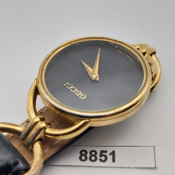 PROJECT TO FIX GUCCI LADIES BLACK DIAL 6000L GOLD PLATE WATCH EU SHIP WATCH 8851