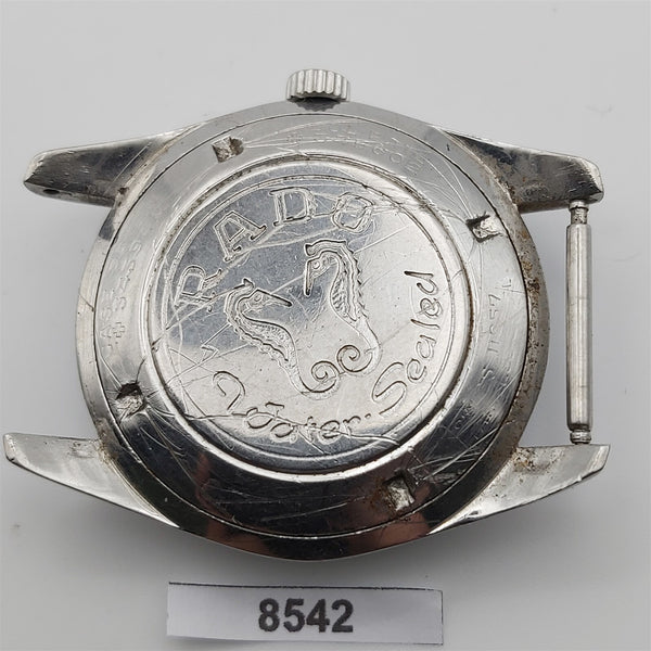 PROJECT TO FIX RADO GREEN HORSE ROUND THICK LUGS DATE EU SHIP MENS SS WATCH 8542