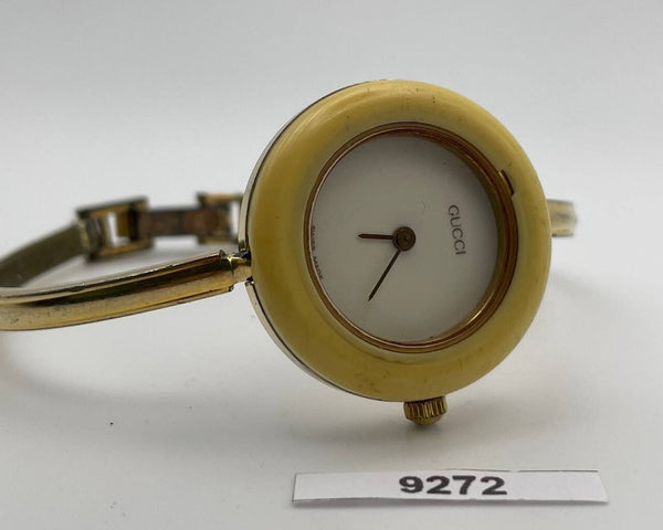 PROJECT TO FIX GUCCI LADIES GOLD DIAL BANGLE GOLD PLATE WATCH EU SHIP WATCH 9272