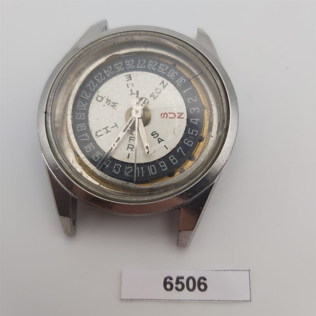 PROJECT TO FIX RADO SILVER GAZELLE SS ROUND THICK LUGS DAY DATE MENS WATCH 6506
