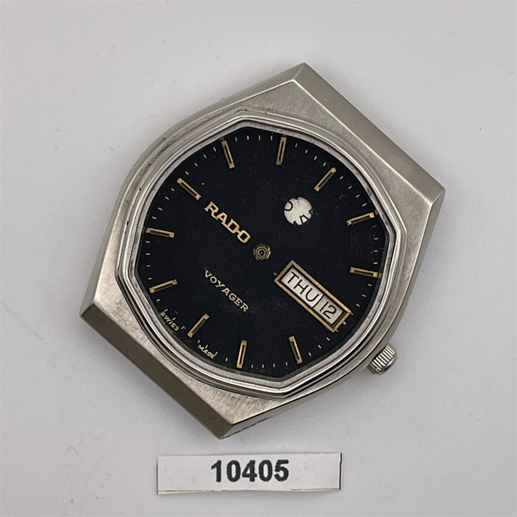 PROJECT TO FIX RADO VOYAGER SS HOODED LUGS DAY DATE EU SHIP MENS 10405 WATCH