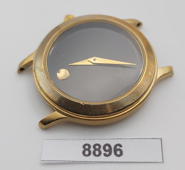 PROJECT TO FIX MOVADO BLACK MINIMALIST DIAL ROUND LADIES GOLD DRESS WATCH 8896