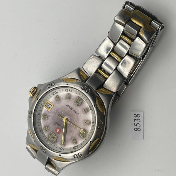 PROJECT TO FIX SWISS ARMY AUTO GOLD SS MENS DAY DATE WATCH EU SHIP 8538
