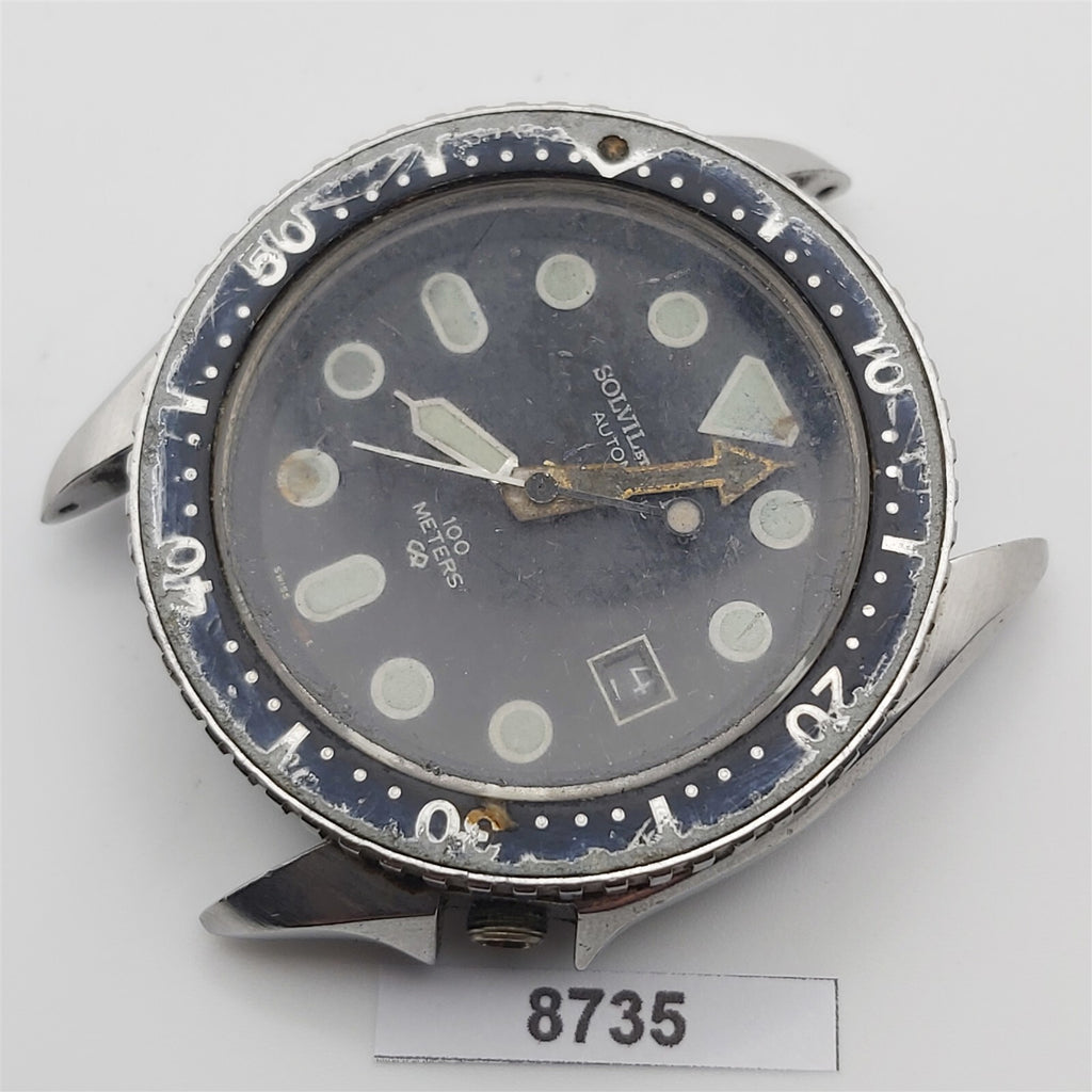 PROJECT TO FIX SOLVIL TITUS SS MENS AUTO DAY DATE DIVE WATCH EUROPE SHIP 8735