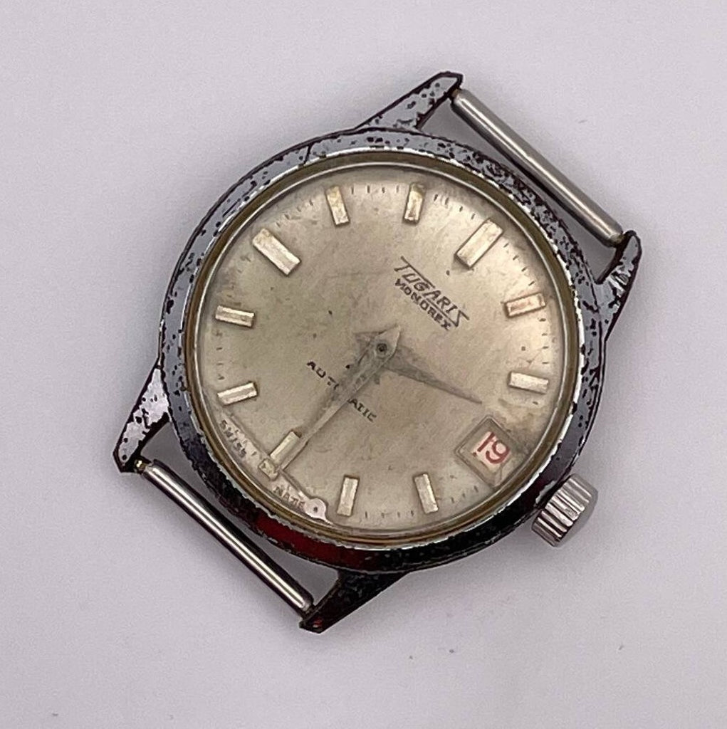 PROJECT TO FIX TUGARIS SILVER DIAL ROUND AUTOMATIC EU SHIP MENS WATCH 9413