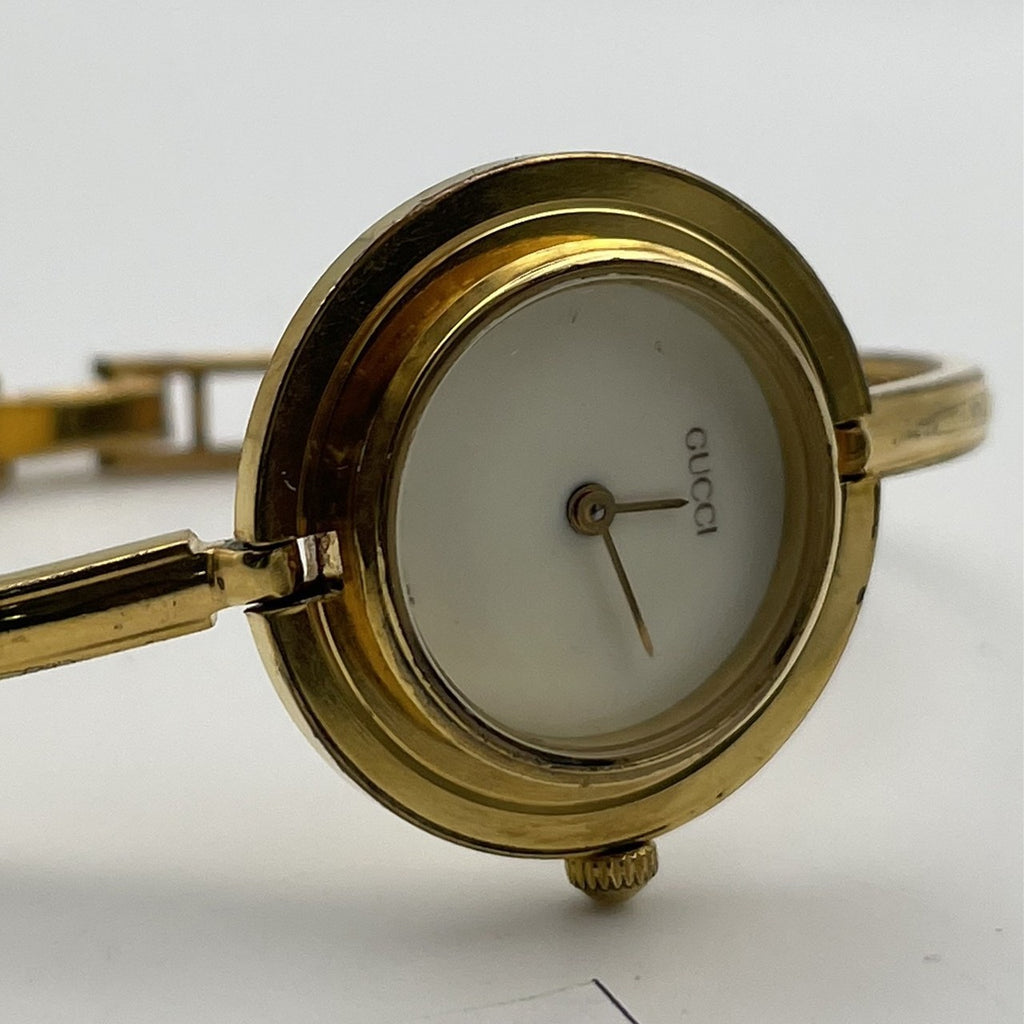 PROJECT TO FIX GUCCI LADIES GOLD DIAL BANGLE GOLD PLATE WATCH EU SHIP WATCH 9644