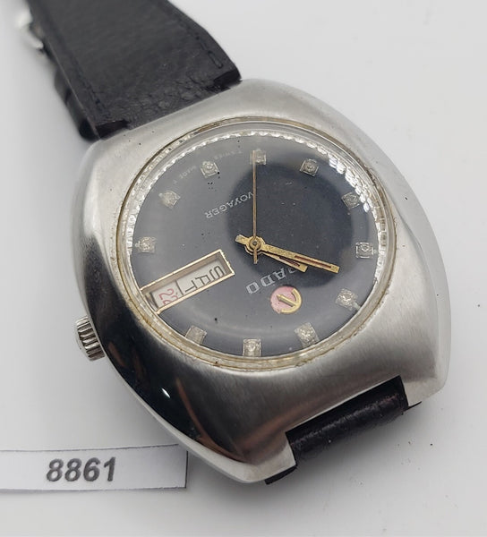 PROJECT TO FIX WORKING RADO BLACK DIAL MENS DAY DATE WATCH 8861