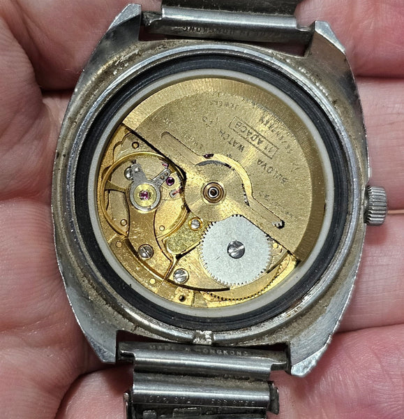 PROJECT TO FIX BULOVA STEEL MENS AUTOMATIC DAY DATE WATCH EU SHIP 10093