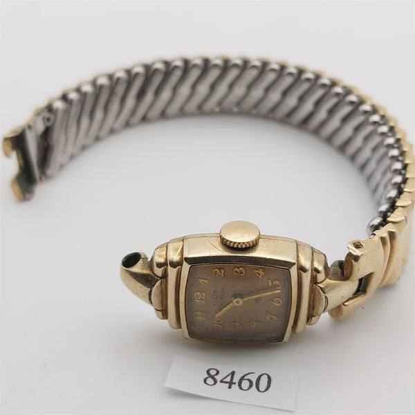 PROJECT TO FIX ART DECO ELGIN GOLD PLATE ARABIC LADIES MANUAL WIND WATCH 8460