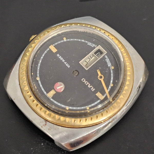 PROJECT TO FIX RADO VOYAGER GOLD SS HOODED LUGS DAY DATE EU SHIP MENS WATCH 9400