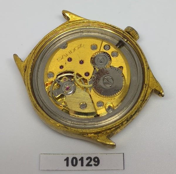 PROJECT TO FIX HENRI SANDOZ ROUND COIN RIMMED LUGS MANUAL WIND MENS WATCH 10129
