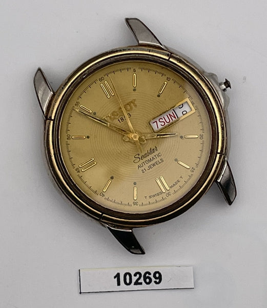 PROJECT TO FIX TISSOT GOLD SS SEASTAR MENS SS AUTO DAY DATE WATCH EU SHIP 10269