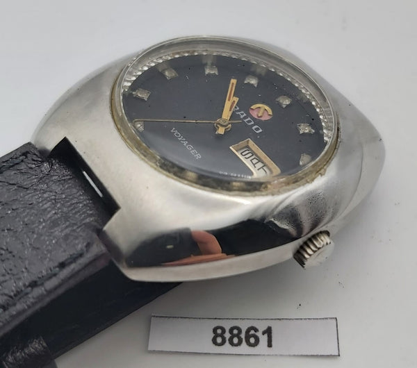 PROJECT TO FIX WORKING RADO BLACK DIAL MENS DAY DATE WATCH 8861