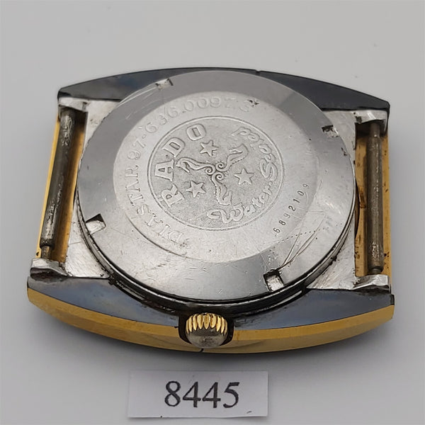 PROJECT TO FIX RADO DIASTAR GOLD CUSHION DAY DATE EU SHIP MENS WATCH 8445