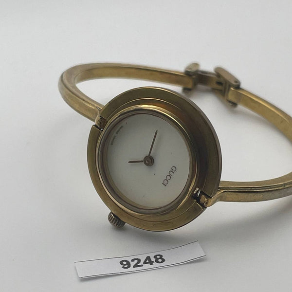 PROJECT TO FIX GUCCI LADIES GOLD DIAL BANGLE GOLD PLATE WATCH EU SHIP WATCH 9248