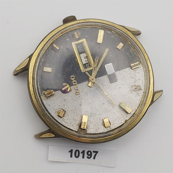 PROJECT TO FIX RADO STARLINER GOLD DAY DATE EU SHIP MENS WATCH 10197