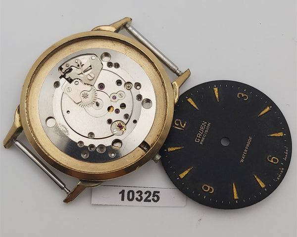 PROJECT TO FIX GRUEN ROUND ARROWHEAD DIAL MENS MANUAL WIND GOLD WATCH 10325