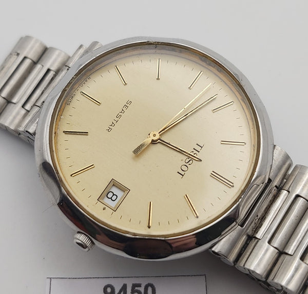 PROJECT TO FIX TISSOT SEASTAR GOLD DIAL DIAL MENS QUARTZ WATCH EU SHIP 9450