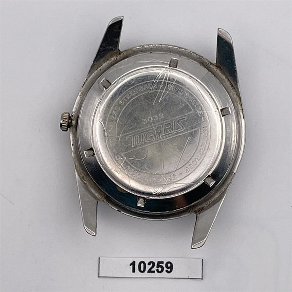 PROJECT TO FIX TUGARIS ROUND THICK LUGS AUTOMATIC DATE EU SHIP MENS WATCH 10259