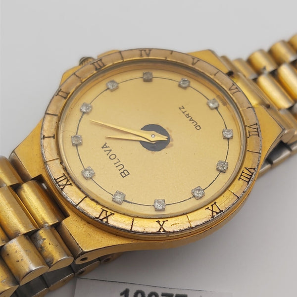 PROJECT TO FIX BULOVA ROMAN BEZEL GOLD PLATE MIDSIZE QUARTZ WATCH 10077