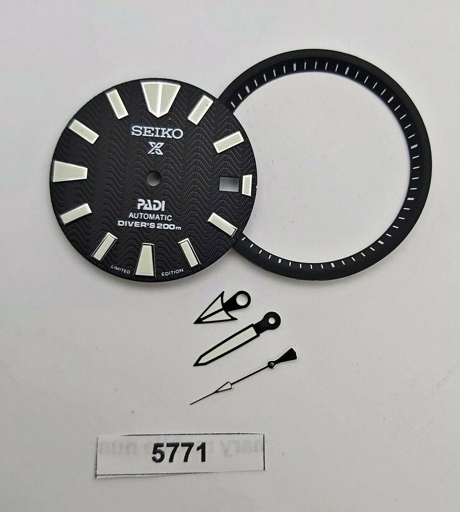 SEIKO BLACK PROSPEX SAMURAI PADI 7002 7000 DIAL MINUTE TRACK HAND SET WATCH 5771