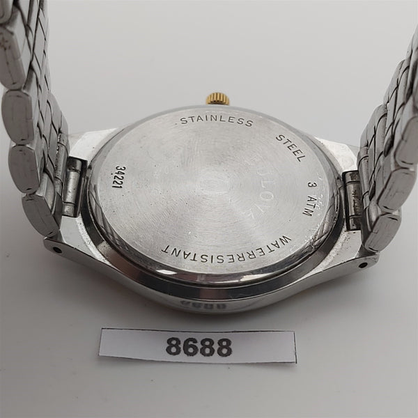 PROJECT TO FIX BULOVA MENS GOLD PLATE SS AWARD QUARTZ WATCH EU SHIP 8688