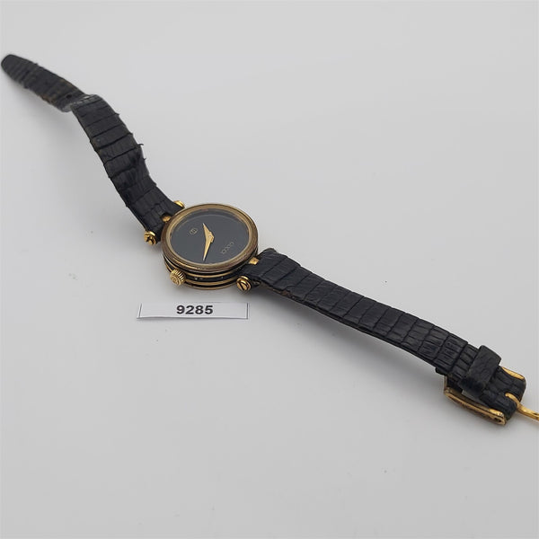 PROJECT TO FIX GUCCI LADIES BLACK DIAL GOLD PLATE WATCH EU SHIP WATCH 9285