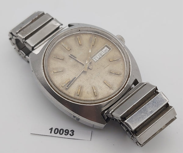 PROJECT TO FIX BULOVA STEEL MENS AUTOMATIC DAY DATE WATCH EU SHIP 10093