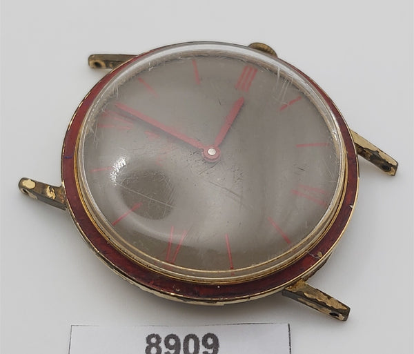 PROJECT TO FIX MAJESTIC MANUAL WIND ROUND EU SHIP MENS GOLD PLATE WATCH 8909