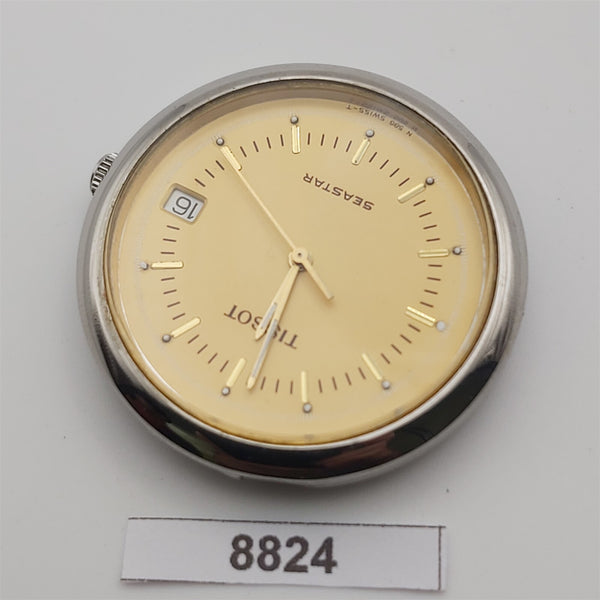 PROJECT TO FIX TISSOT SEASTAR GOLD DIAL MENS QUARTZ ROUND WATCH 8824 EU SHIP
