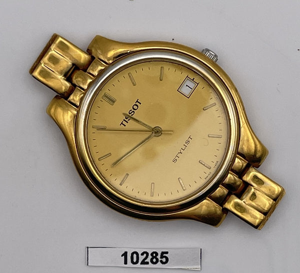 PROJECT TO FIX TISSOT STYLIST GOLD DIAL MENS QUARTZ WATCH EU SHIP 10285