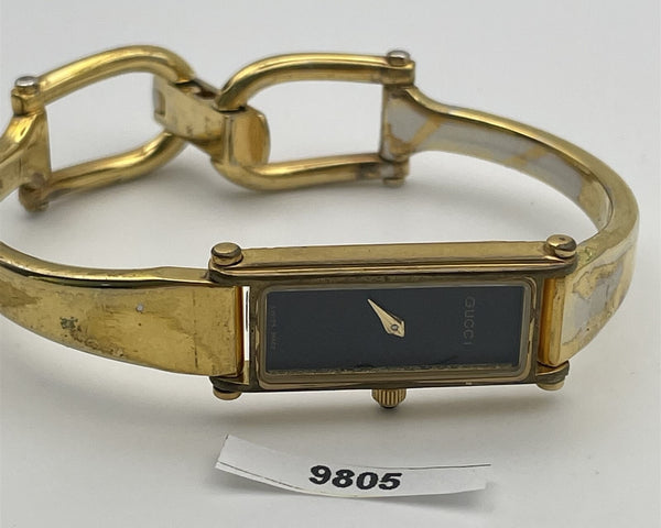 PROJECT TO FIX GUCCI LADIES BANGLE GOLD PLATE 1500 WATCH EU SHIP WATCH 9805