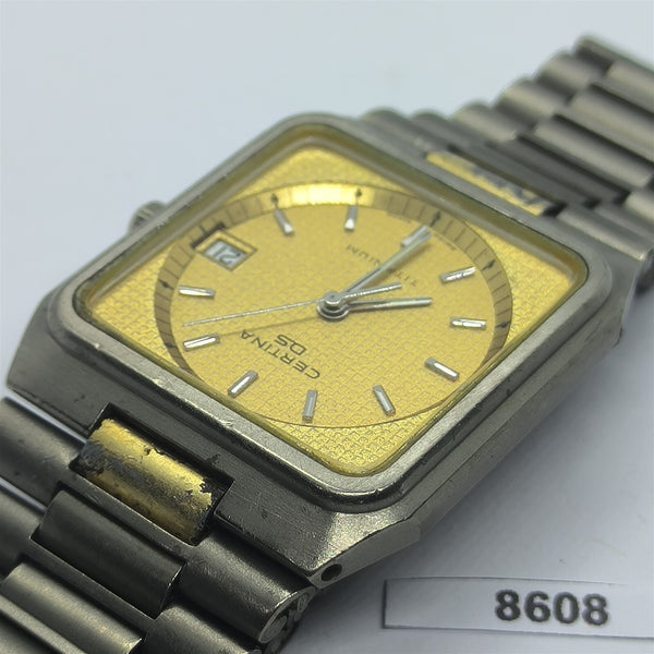PROJECT TO FIX CERTINA DS CUSHION TITANIUM CASE QUARTZ DATE WATCH 8608
