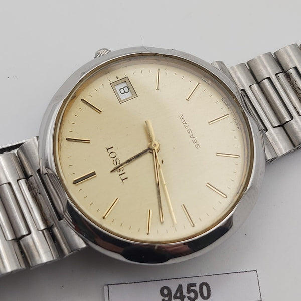 PROJECT TO FIX TISSOT SEASTAR GOLD DIAL DIAL MENS QUARTZ WATCH EU SHIP 9450