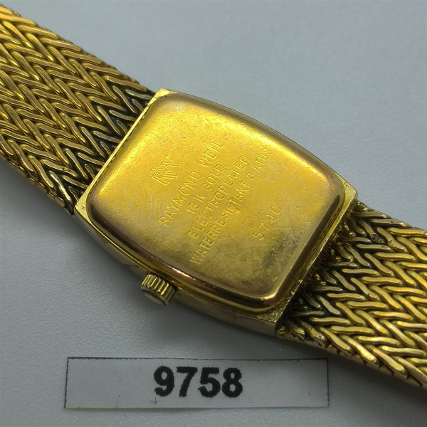 PROJECT TO FIX RAYMOND WEIL LADIES GOLD QUARTZ MESH BAND WATCH EU SHIP 9758
