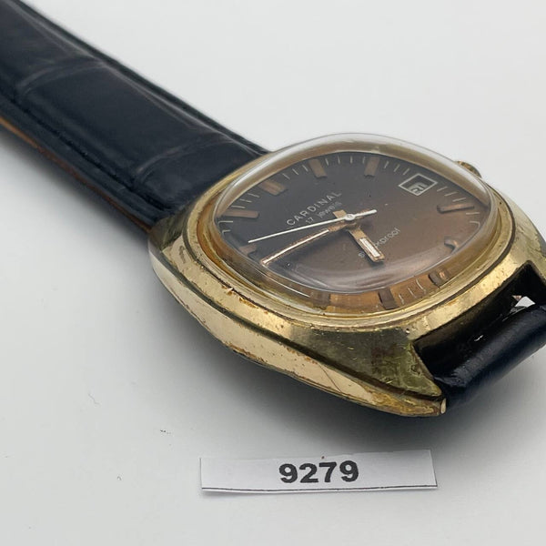 PROJECT TO FIX CARDINAL GRADUATED DIAL GOLD MANUAL WIND CUSHION MENS WATCH 9279