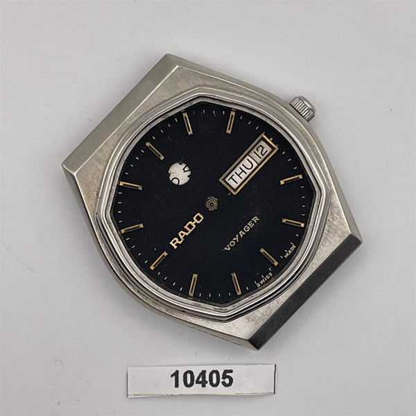 PROJECT TO FIX RADO VOYAGER SS HOODED LUGS DAY DATE EU SHIP MENS 10405 WATCH
