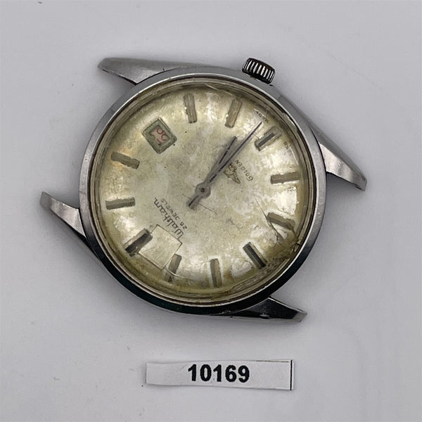 PROJECT FIX WALTHAM GOLDEN EAGLE ROUND SS THICK LUGS AUTO WIND DATE WATCH 10169