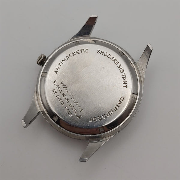 PROJECT FIX WALTHAM GMT ROUND SS POLISHED MANUAL WIND DATE EU SHIP WATCH 9924