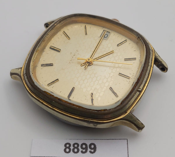 PROJECT TO FIX SOLVIL TITUS CUSHION MENS DATE AUTO GOLD PLATE WATCH 8899