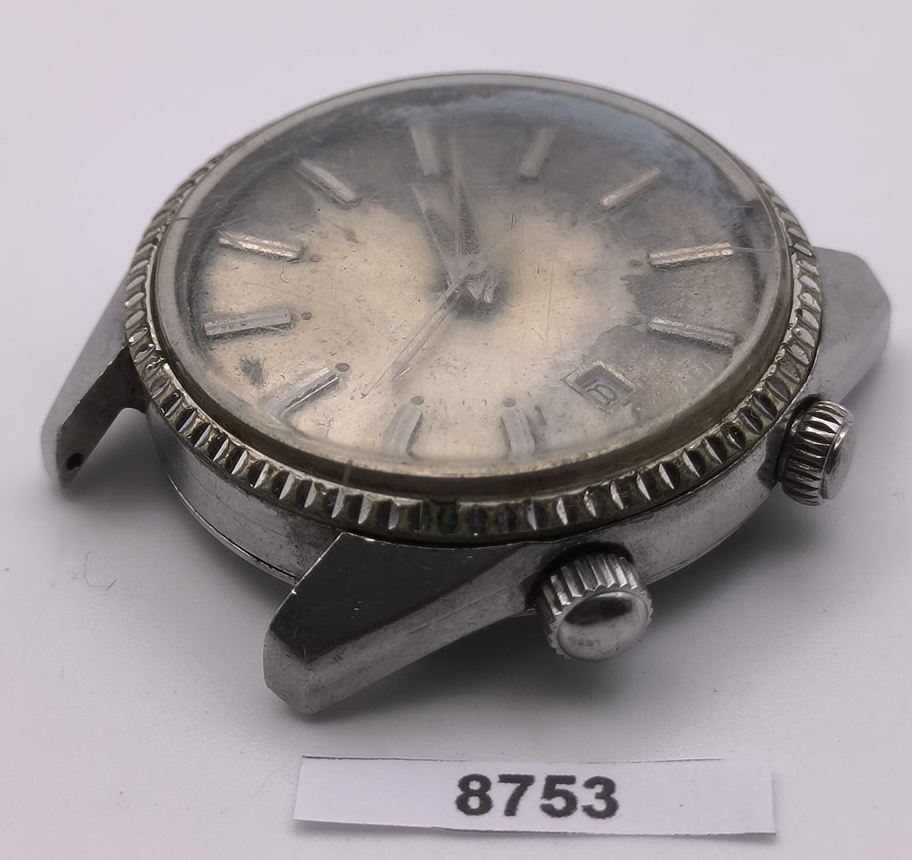 PROJECT TO FIX CITIZEN ALARM PARAWATER 63 7092 COIN RIMMED THICK LUGS DATE WATCH