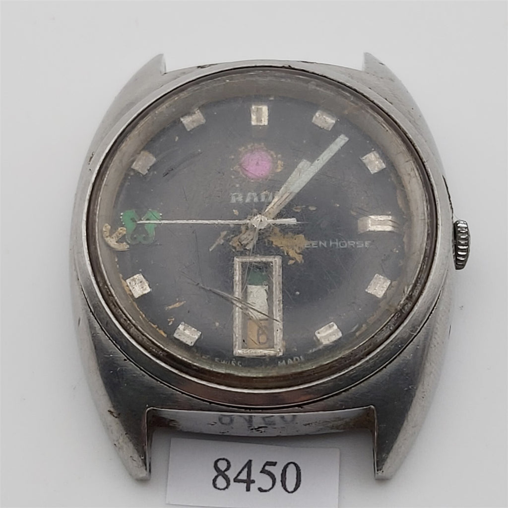PROJECT TO FIX RADO GREEN HORSE THICK LUGS DAY DATE MENS SS 8450 WATCH EU SHIP