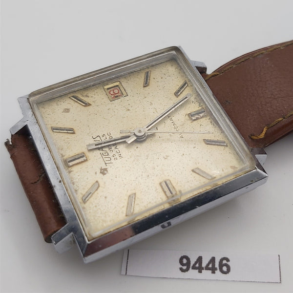 PROJECT TO FIX TUGARIS SILVER DIAL AUTOMATIC CUSHION EU SHIP MENS 9446 WATCH