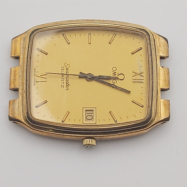 PROJECT TO FIX OMEGA SEAMASTER ROMAN DATE QUARTZ GOLD DIAL MENS WATCH BVT10515