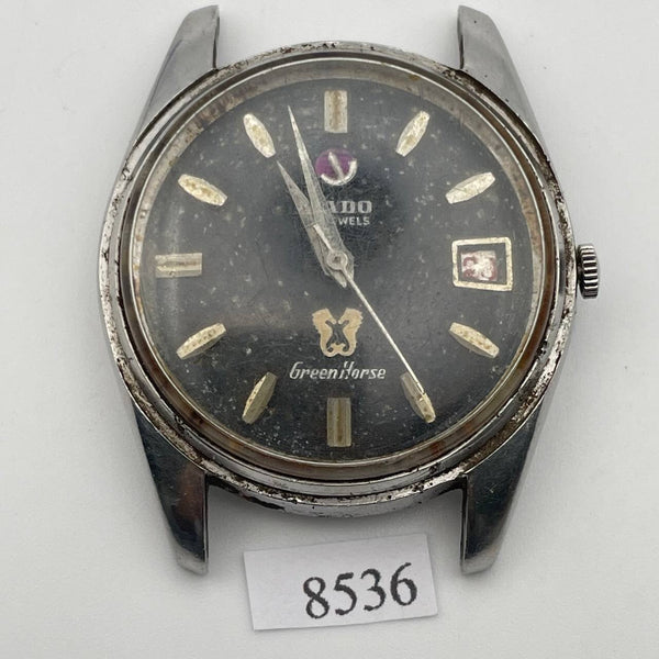 PROJECT TO FIX RADO GREEN HORSE ROUND CASE DATE AUTOMATIC MENS WATCH 8536