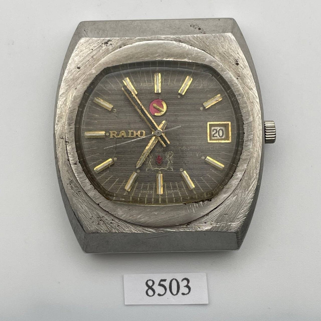 PROJECT TO FIX RADO MUSKETEER SS CUSHION CASE DATE MENS WATCH EU SHIP 8503